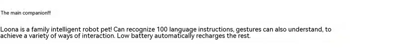 LOONA: um robô inteligente e companheiro emocional, perfeito como pet e brinquedo de mesa. Oferece interação através de diálogos, programação e jogos eletrônicos.